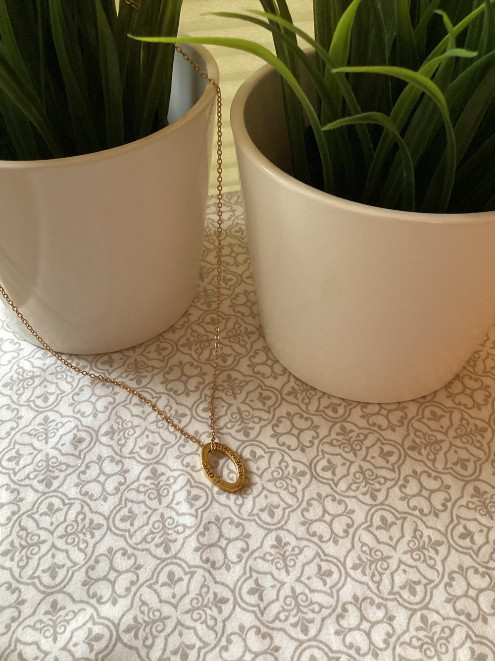 Love Pendant on Cable Chain Necklace